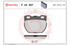 Sada brzdových platničiek kotúčovej brzdy BREMBO P 44 007