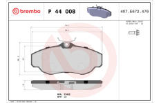 Sada brzdových destiček, kotoučová brzda BREMBO P 44 008