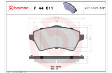 Sada brzdových platničiek kotúčovej brzdy BREMBO P 44 011