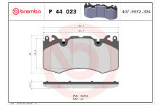 Sada brzdových platničiek kotúčovej brzdy BREMBO P 44 023