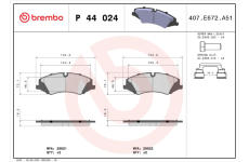 Sada brzdových destiček, kotoučová brzda BREMBO P 44 024