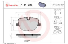 Sada brzdových destiček, kotoučová brzda BREMBO P 44 025