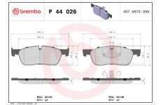 Sada brzdových destiček, kotoučová brzda BREMBO P 44 026X