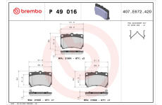 Sada brzdových platničiek kotúčovej brzdy BREMBO P 49 016