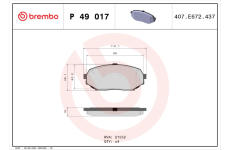 Sada brzdových platničiek kotúčovej brzdy BREMBO P 49 017