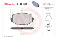 Sada brzdových platničiek kotúčovej brzdy BREMBO P 49 020