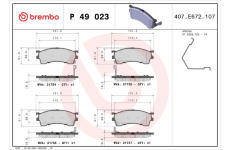 Sada brzdových destiček, kotoučová brzda BREMBO P 49 023