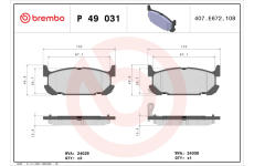 Sada brzdových platničiek kotúčovej brzdy BREMBO P 49 031