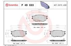 Sada brzdových platničiek kotúčovej brzdy BREMBO P 49 033