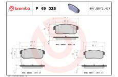 Sada brzdových platničiek kotúčovej brzdy BREMBO P 49 035