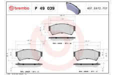 Sada brzdových destiček, kotoučová brzda BREMBO P 49 039