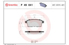 Sada brzdových platničiek kotúčovej brzdy BREMBO P 49 041