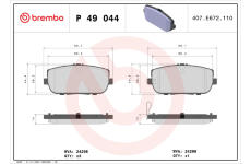 Sada brzdových platničiek kotúčovej brzdy BREMBO P 49 044