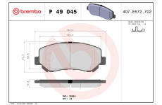 Sada brzdových destiček, kotoučová brzda BREMBO P 49 045X