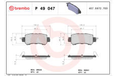 Sada brzdových platničiek kotúčovej brzdy BREMBO P 49 047