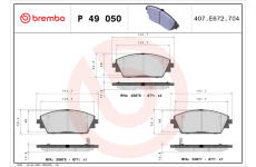 Sada brzdových destiček, kotoučová brzda BREMBO P 49 050