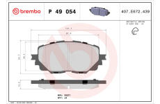 Sada brzdových destiček, kotoučová brzda BREMBO P 49 054