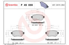 Sada brzdových destiček, kotoučová brzda BREMBO P 49 059