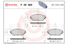 Sada brzdových destiček, kotoučová brzda BREMBO P 49 065