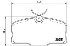 Sada brzdových destiček, kotoučová brzda BREMBO P 50 006