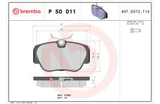 Sada brzdových platničiek kotúčovej brzdy BREMBO P 50 011