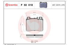 Sada brzdových platničiek kotúčovej brzdy BREMBO P 50 018