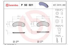 Sada brzdových platničiek kotúčovej brzdy BREMBO P 50 021