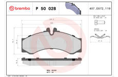 Sada brzdových platničiek kotúčovej brzdy BREMBO P 50 028