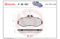 Sada brzdových platničiek kotúčovej brzdy BREMBO P 50 031