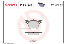 Sada brzdových destiček, kotoučová brzda BREMBO P 50 032