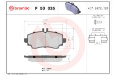 Sada brzdových platničiek kotúčovej brzdy BREMBO P 50 035