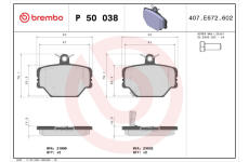 Sada brzdových destiček, kotoučová brzda BREMBO P 50 038