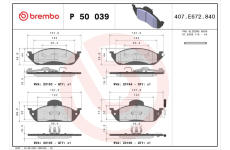 Sada brzdových destiček, kotoučová brzda BREMBO P 50 039