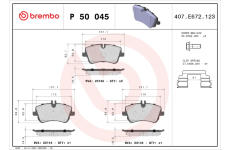 Sada brzdových platničiek kotúčovej brzdy BREMBO P 50 045