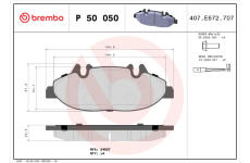 Sada brzdových platničiek kotúčovej brzdy BREMBO P 50 050