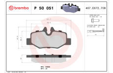 Sada brzdových destiček, kotoučová brzda BREMBO P 50 051