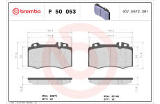 Sada brzdových destiček, kotoučová brzda BREMBO P 50 053