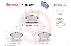 Sada brzdových destiček, kotoučová brzda BREMBO P 50 057