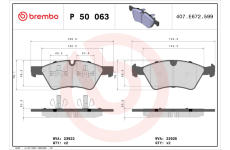 Sada brzdových platničiek kotúčovej brzdy BREMBO P 50 063