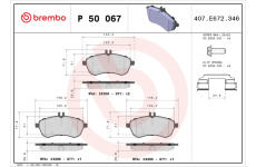 Sada brzdových destiček, kotoučová brzda BREMBO P 50 067X