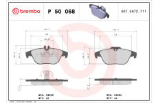 Sada brzdových destiček, kotoučová brzda BREMBO P 50 068