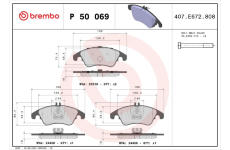 Sada brzdových destiček, kotoučová brzda BREMBO P 50 069X