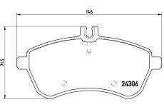 Sada brzdových destiček, kotoučová brzda BREMBO P 50 071