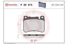 Sada brzdových destiček, kotoučová brzda BREMBO P 50 073X