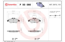 Sada brzdových platničiek kotúčovej brzdy BREMBO P 50 080