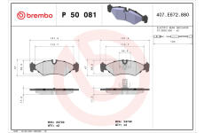 Sada brzdových platničiek kotúčovej brzdy BREMBO P 50 081