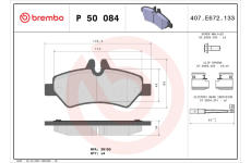 Sada brzdových platničiek kotúčovej brzdy BREMBO P 50 084