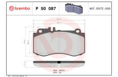 Sada brzdových destiček, kotoučová brzda BREMBO P 50 087