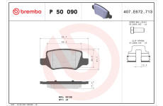 Sada brzdových platničiek kotúčovej brzdy BREMBO P 50 090