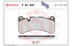 Sada brzdových destiček, kotoučová brzda BREMBO P 50 092